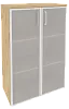 Офисный шкаф средний широкий со стеклом в раме