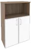 Офисный шкаф средний широкий с белым стеклом в раме