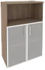 Офисный шкаф средний широкий со стеклом в раме