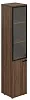 Офисный шкаф высокий узкий со стеклом левый
